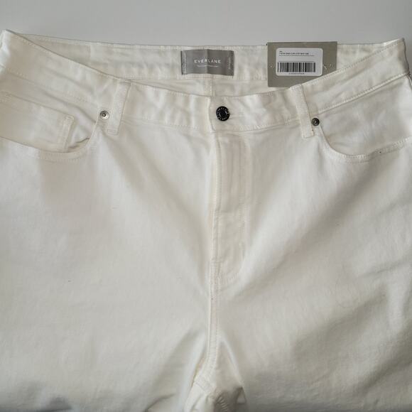 NWT Everlane Curvy Cheeky Jean High Rise Straight Size 34R White Classic Coastal - Picture 3 of 12